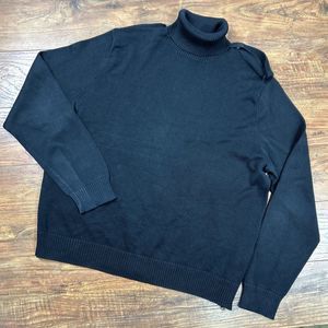 Ralph Lauren Blk Label 2XL Rib Turtleneck Sweater Gold Button Shoulder Strap Men